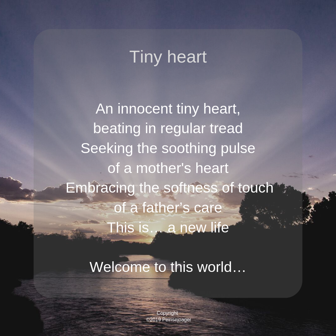 Tiny heart An innocent tiny heart,